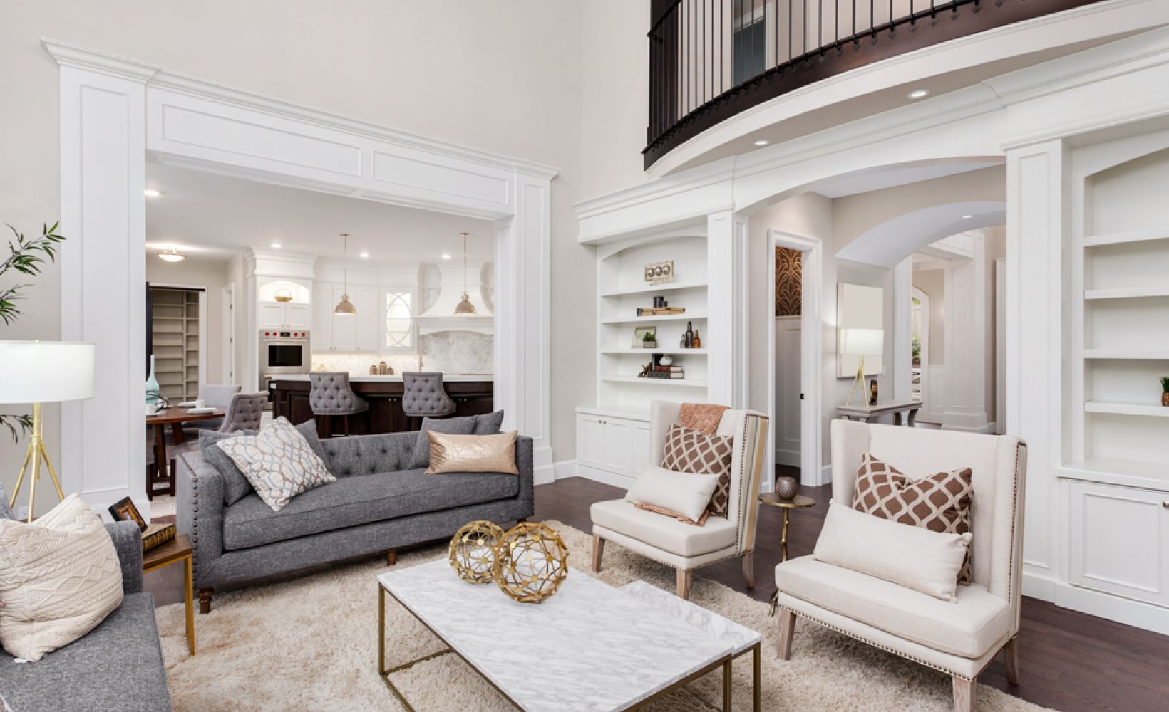 beautiful living room in luxury home